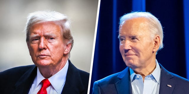 Former President Donald Trump and President Joe Biden.