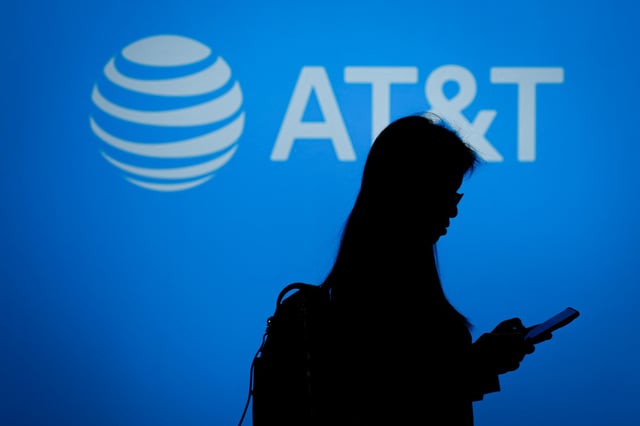 AT&T logo on Feb. 26, 2024.