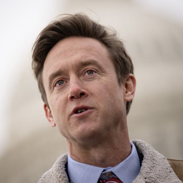 Denver Mayor Mike Johnston speaks during a news conference at the U.S. Capitol January 18, 2024 in Washington, DC. One of the mayor's political strategists reportedly told migrants to leave town and go to other U.S. cities for jobs and refuge, and even Canada.