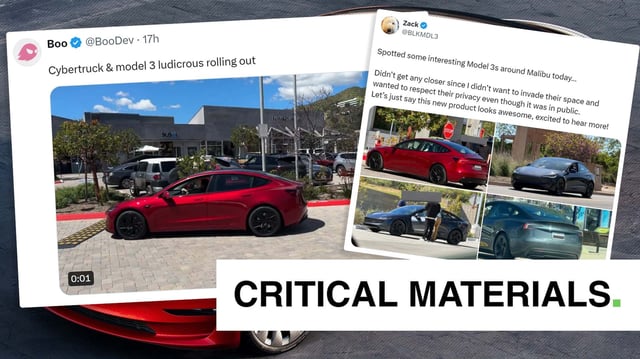 Tesla Privately Previews Updated Model 3 Performance Ahead of Official Launch: Critical Materials