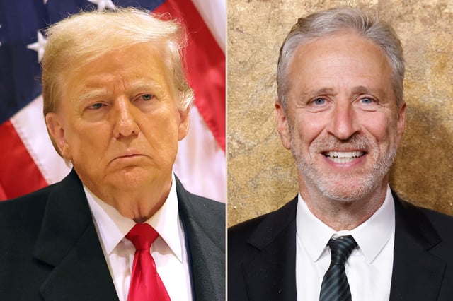 Donald Trump and Jon Stewart