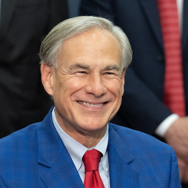 Texas Governor Greg Abbott smiles during a press conference to make an announcement on the future of the space industry in Texas, at NASA's Johnson Space Center in Houston, Texas, on March 26, 2024. On April 2, 2024, Abbott issued a warning to squatters in Texas.