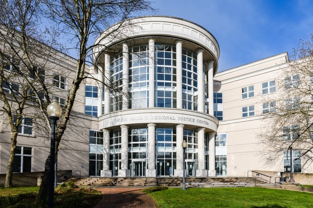 The Norm Maleng Regional Justice Center, which houses the King County Superior Court, in Kent, Wash., on Jan. 21, 2021.