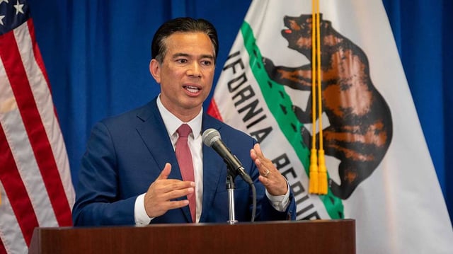 California Attorney General Rob Bonta, seen in April 2021, and 22 other attorneys general say Hyundai Motor Co. and subsidiary Kia America need to take more urgent action to address security vulnerabilities that have made their vehicles highly susceptible to theft.