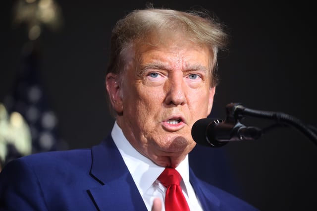 Donald Trump speaks in Grand Rapids, Michigan