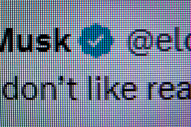 A blue checkmark verifies Elon Musk's X account.