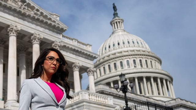 Rep. Lauren Boebert departs following a vote at the US Capitol in Washington, DC, on Wednesday, March 13.