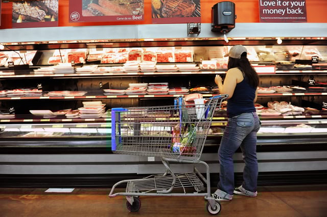 Meat products for sale at a Walmart store in Rosemead, Calif.
