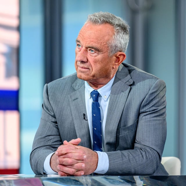 NEW YORK, NEW YORK - APRIL 02: Presidential candidate Robert F. Kennedy Jr. visits "Fox & Friends" at Fox News Channel Studios on April 02, 2024 in New York City. Kennedy's campaign has distanced itself from comments made by Rita Palma, who they describe as ballot access consultant.