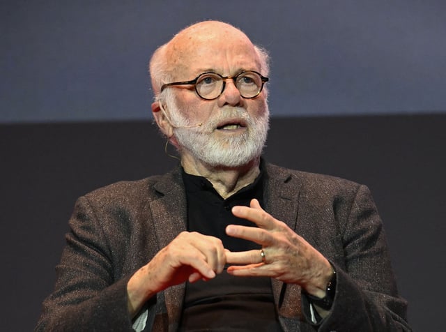 U.S. photojournalist and ex presidential photographer David Hume Kennerly makes a point during the "Behind Closed Doors: In the Oval Office with Presidents' Photographers" presentation at Xposure last day on March 05, 2024, in Sharjah, United Arab Emirates.