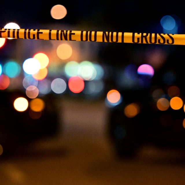 Police are investigating a murder-suicide that left a 9-year-old child the sole survivor in California on Monday.  Pictured: Police tape seals off a crime scene in this archive image taken in Monterey Park, California, in January 2023.