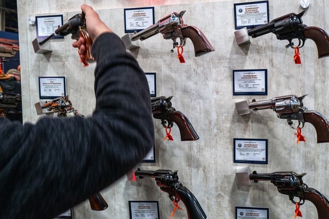 A gun show in Harrisburg, Penn., on Feb 9, 2024.