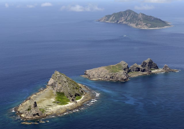The Diaoyu Islands are seen in the East China Sea in 2012. Photo: Kyodo