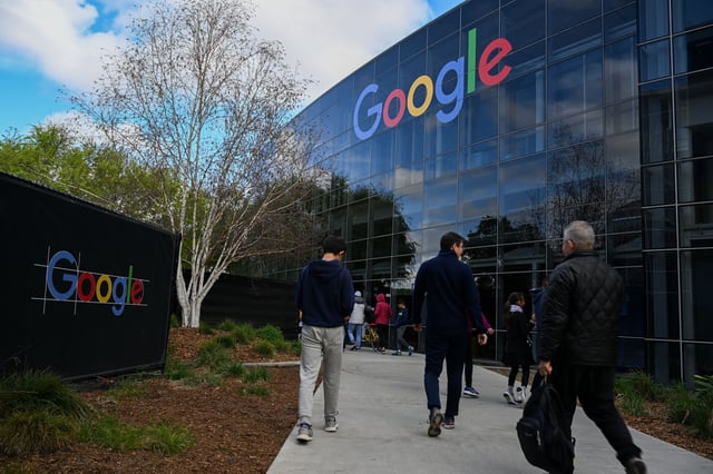 A view of Google headquarters in Mountain View, Calif., on March 23, 2024. The company announced Friday that it will temporarily remove links to news websites in California for a small number of users, representing an escalation in the Bay Area tech giant’s fight with state lawmakers.