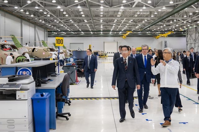Japanese Prime Minister Fumio Kishida and Gov. Cooper visit HondaJet in Greensboro, NC April 12, 2024
