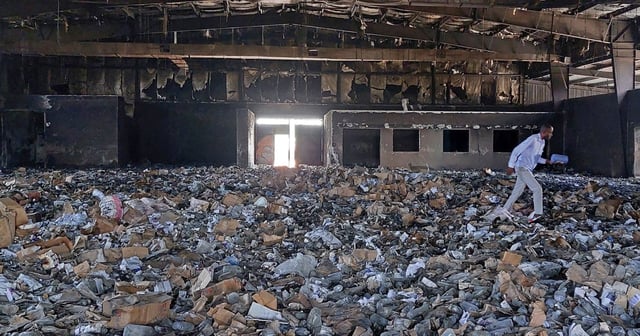 A destroyed medical storage facility in Nyala, the capital of South Darfur province, Sudan, May 2, 2023.