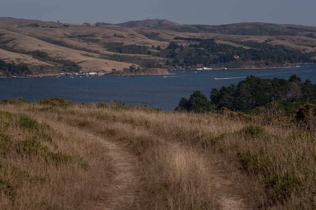 A view of Tomales Bay, where a group of boaters capsized Saturday.