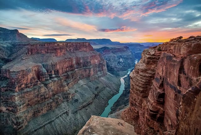 Breathtaking view of Colorado River from Tuweep area of Grand Canyon