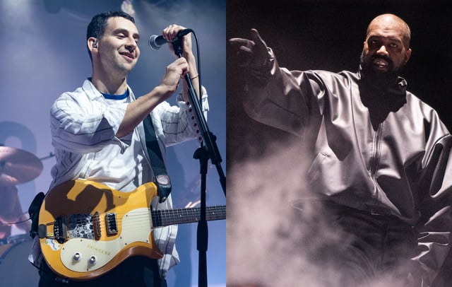 Jack Antonoff and Kanye West. CREDITS: Lorne Thomson/Redferns/Getty (L), Scott Dudelson/Getty (R)