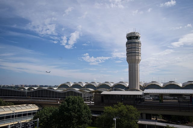 Ronald Reagan National Airport (DCA) in Arlington, Virginia, US, on Wednesday, Aug. 30, 2023. American Airlines Group Inc.Â flight attendants gave their union leaders approval to trigger a strike if the labor group is eventually allowed to end contract negotiations under federal labor law, the Association of Professional Flight Attendants said. Photographer: Al Drago/Bloomberg via Getty Images