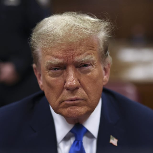 Former President Donald Trump attends his criminal trial as jury selection continues at Manhattan Criminal Court on April 18, 2024 in New York City. Legal analysts spoke with Newsweek about their impressions of the jurors chosen for the trial.