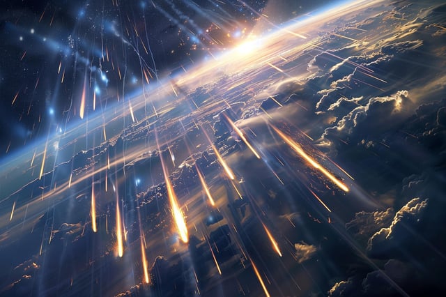Cosmic Rays Earth Atmosphere Art
