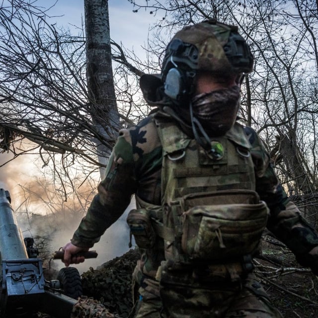 A Ukrainian soldier fires artillery in the direction of Siversk, Donetsk Oblast, Ukraine on April 1, 2024. Russia may decide to make "significant changes" to its anticipated summer offensive as Ukraine prepares to receive long-awaited military aid from the U.S., according to a new assessment.