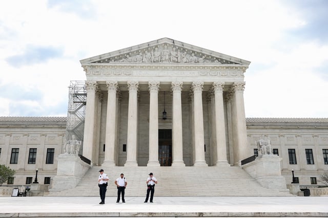 The U.S. Supreme Court is seen on June 27, 2023 in Washington, DC. In a 6-3 decision today the Supreme Court rejected the idea that state legislatures have unlimited power to decide the rules for federal elections and draw congressional maps without interference from state courts.