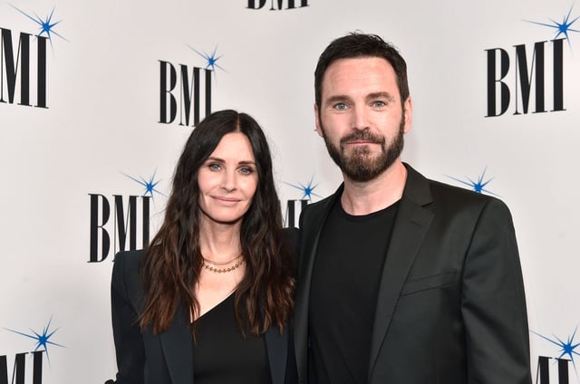 Courteney Cox and Johnny McDaid attend the 70th Annual BMI Pop Awards at Beverly Wilshire, A Four Seasons Hotel on May 10, 2022 in Beverly Hills, California.