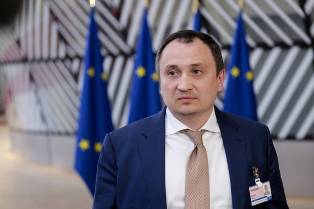 Ukrainian Minister of Agriculture Mykola Solskyi in Brussels on May 30, 2023.