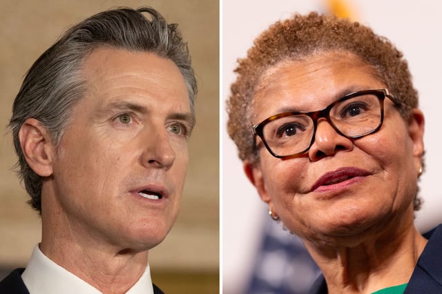 Gavin Newsom and Karen Bass