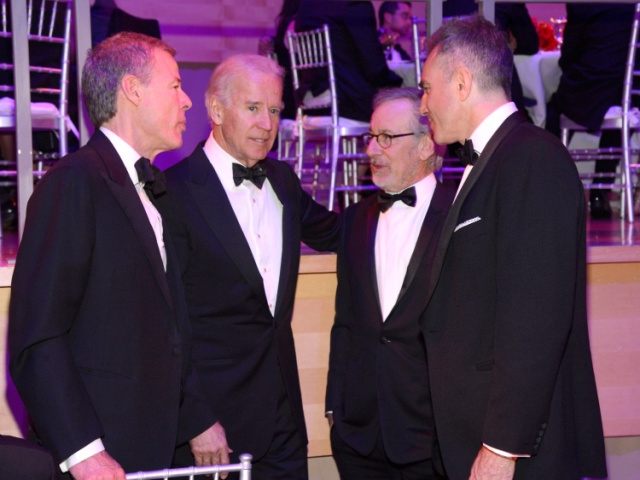 NEW YORK, NY - APRIL 23: CEO of Time Warner Jeff Bewkes, Vice President of The United States Joe Biden, Steven Spielberg and Daniel Day Lewis attend the TIME 100 Gala, TIME'S 100 Most Influential People In The World at Jazz at Lincoln Center on April 23, 2013 in New York City. (Photo by Kevin Mazur/WireImage for TIME)