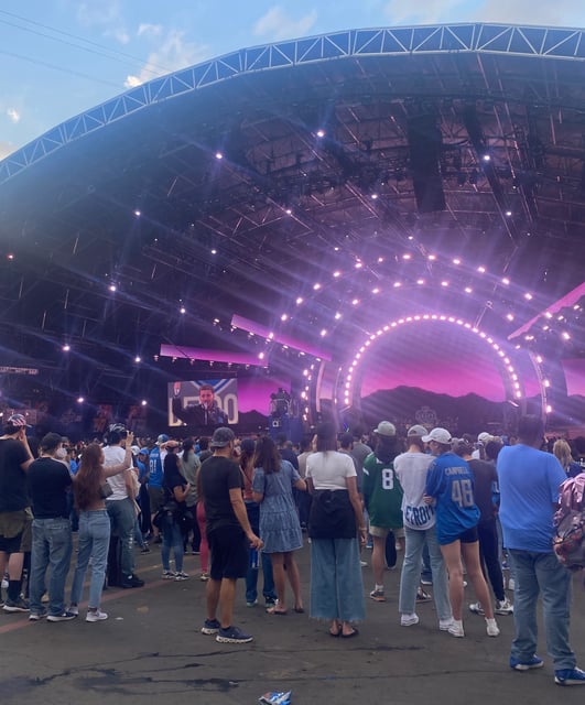 After the NFL draft picks wrapped up Saturday night, a crowd stayed to watch Michigan native Bazzi take the stage.