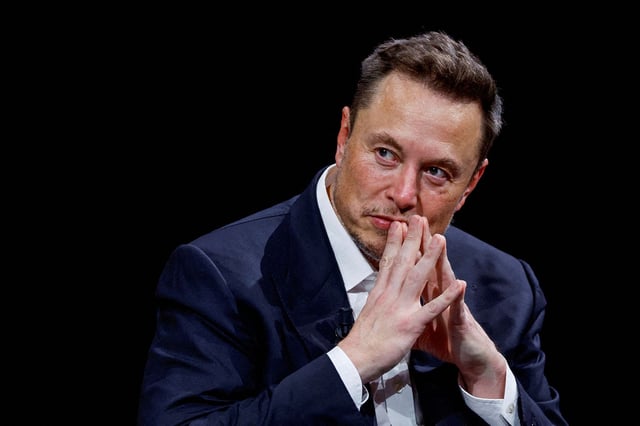 Elon Musk, owner of X, formerly Twitter, gestures as he attends a conference in Paris in June 2023.