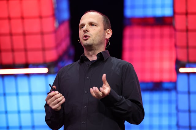 Toronto , Canada - 22 June 2022; AI is my Copilot - Thomas Dohmke, GitHub on Centre Stage during day two of Collision 2022 at Enercare Centre in Toronto, Canada. (Photo By Vaughn Ridley/Sportsfile for Collision via Getty Images)