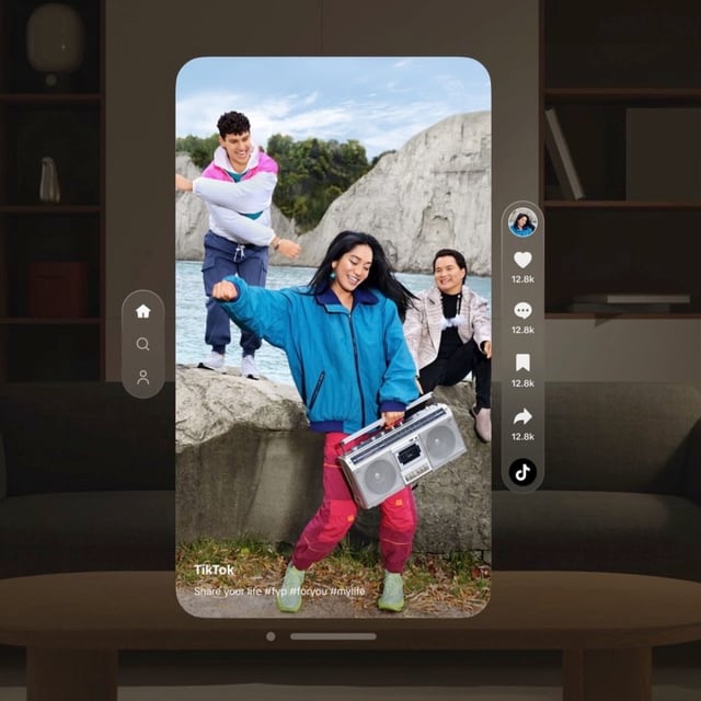 TikTok's app for Vision Pro has a cleaner user interface.
