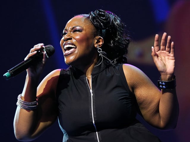 WASHINGTON, DC - AUGUST 17:  Singer Mandisa performs during the Women of Faith Celebrate What Matters concert at Verizon Center on August 17, 2012 in Washington, DC.  (Photo by Paul Morigi/Getty Images)