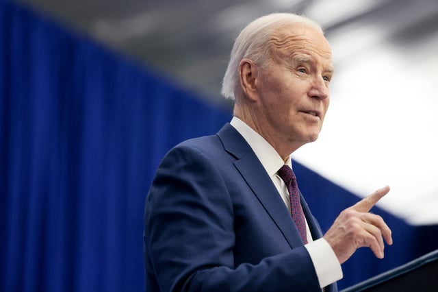 President Joe Biden at the Granite State YMCA Allard Center of Goffstown, in Goffstown, N.H., on March 11, 2024. 