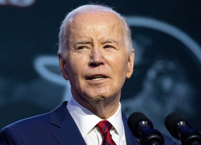 US President Joe Biden speaks during the North America's Building Trades Unions (NABTU) 2024 Legislative Conference in Washington, DC, US, on Wednesday, April 24, 2024.