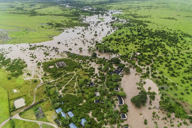 Parts of Maasai Mara National Reserve were left submerged by the flooding.