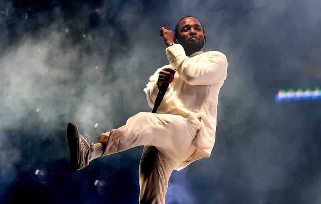 Kendrick Lamar performs on the Coachella Stage during day 3 of the Coachella Valley Music And Arts Festival (Weekend 1) at the Empire Polo Club on April 16, 2017 in Indio, California. (Photo by Kevin Winter/Getty Images for Coachella)