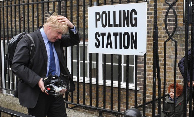 Boris Johnson outside a polling station in 2010. Picture date: Thursday May 6, 2010.  (Ian Nicholson/PA Wire URN:8801623)