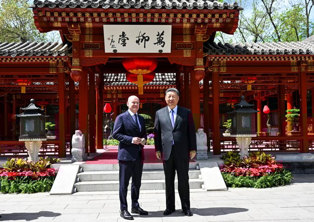 Some in Brussels feared that Olaf Scholz’s recent meeting with Xi saw him going soft on China. Photo: AP