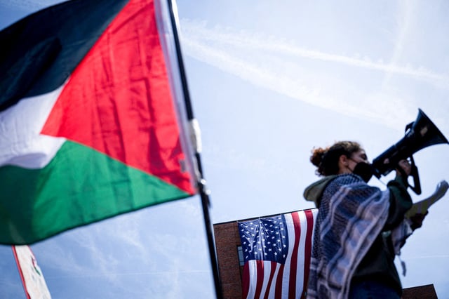 Demonstrators in Washington, D.C., on May 3, 2024.