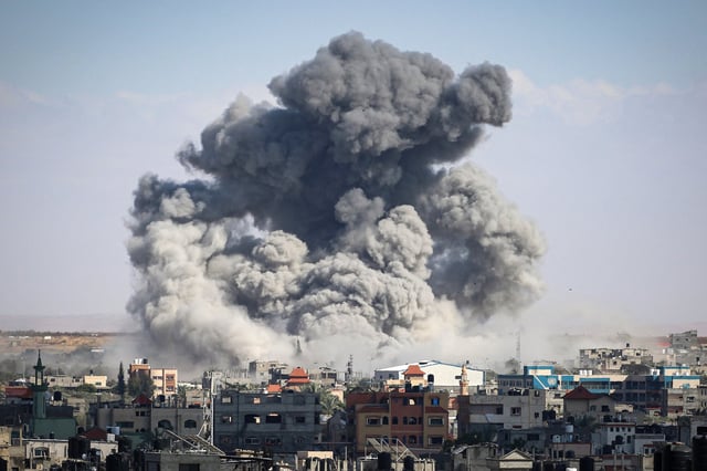 An Israeli bombardment in Rafah, in the southern Gaza Strip on May 6, 2024.
