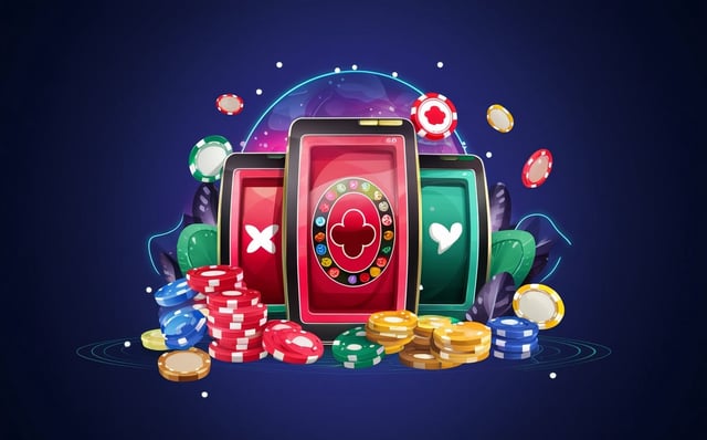 ONLINE CASINO, illustration, 3d render