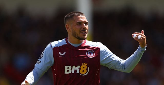 Soccer Football - Pre Season Friendly - Walsall v Aston Villa - Bescot Stadium, Walsall, Britain - July 15, 2023 Aston Villa's Emiliano Buendia reacts Action Images via Reuters/Matthew Childs/File Photo