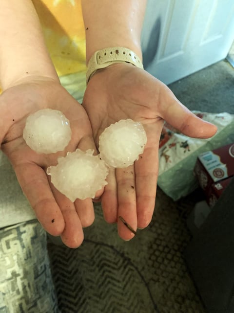 Hail the size of golf balls hit Granbury, Texas.