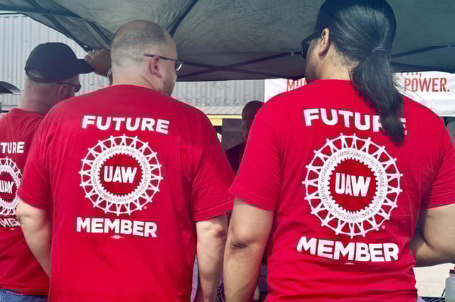 United Auto Workers union supporters attended a May 4, 2024 rally in Birmingham, Ala.. A month after workers at a Volkswagen factory in Tennessee overwhelmingly voted to unionize, the United Auto Workers is aiming for a key victory at Mercedes-Benz in Alabama. More than 5,000 workers at the facility in Vance and nearby battery plant will vote next week on whether to join the UAW. (AP Photo/Kim Chandler)