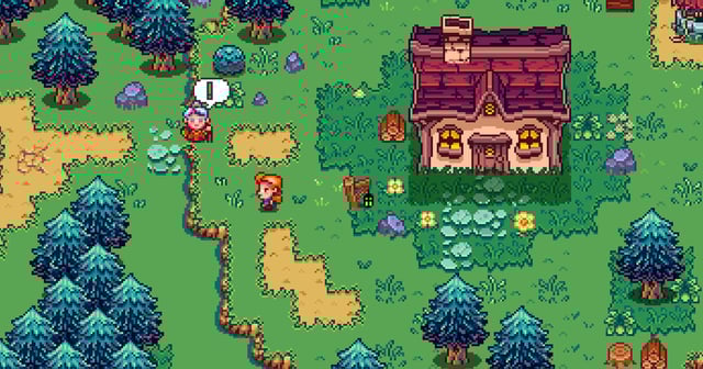 In-progress image of Ron Gilbert's next game: classic Zelda meets Diablo meets Thimbleweed Park